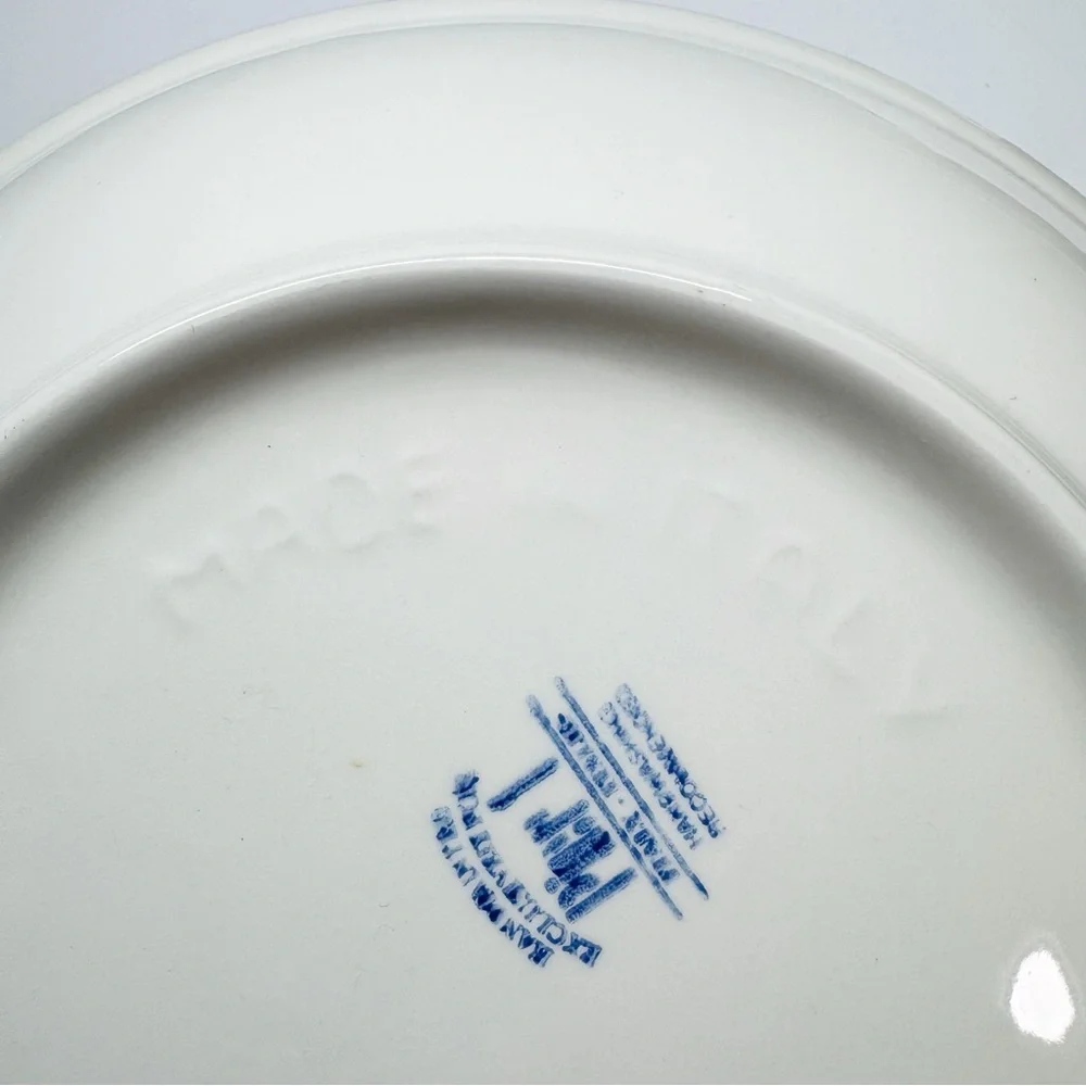 Pier 1 Italian Hand Painted Blue Floral Serving Bowl Set